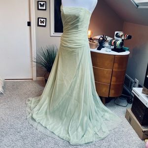 Floor length Vera Wang gown with tulle mesh